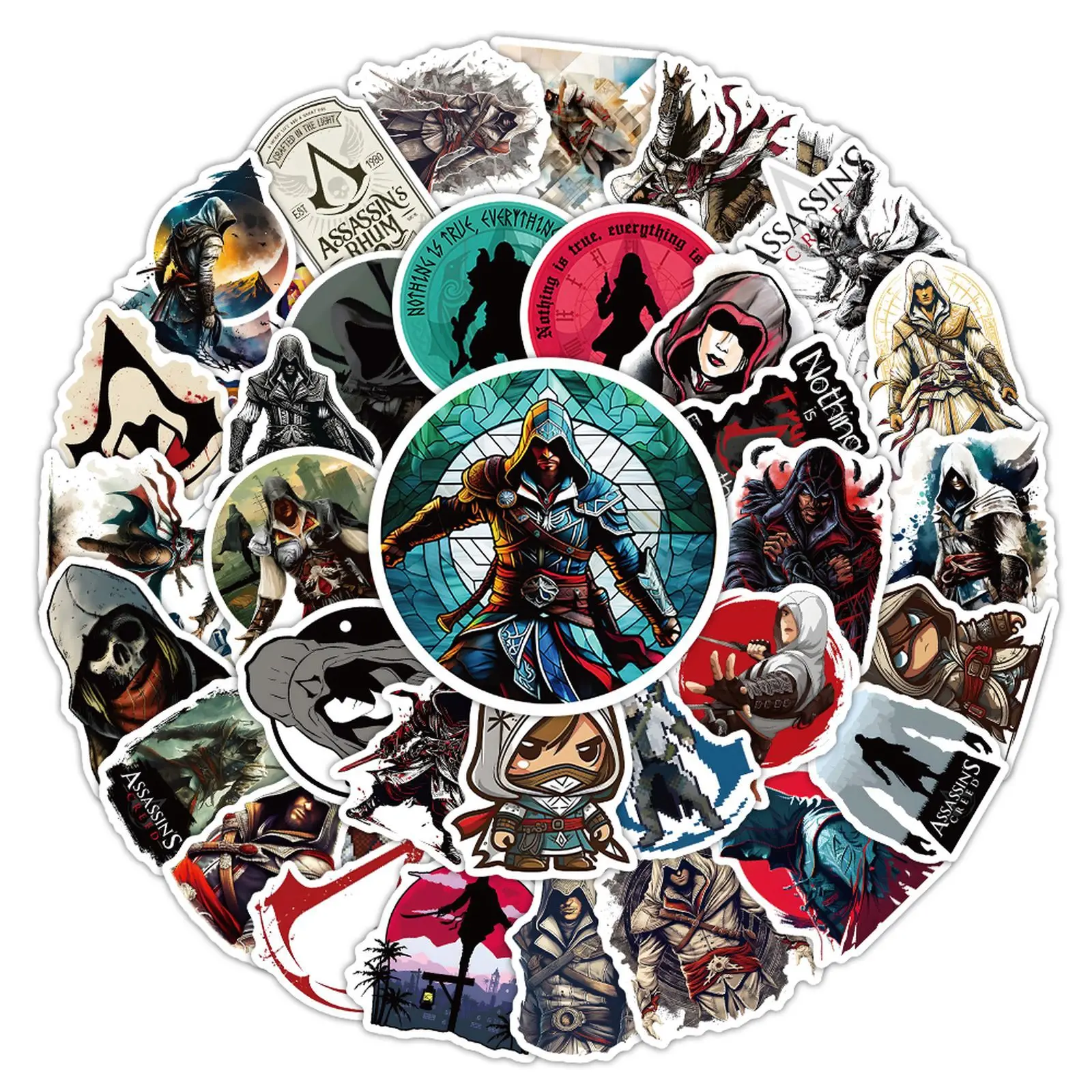 10/52PCS Assassin's Creed Gioco Del Fumetto Adesivi A Prova di Acqua FAI DA TE Decorazione Notebook Mobile Chitarra Valigia Graffiti Giocattolo