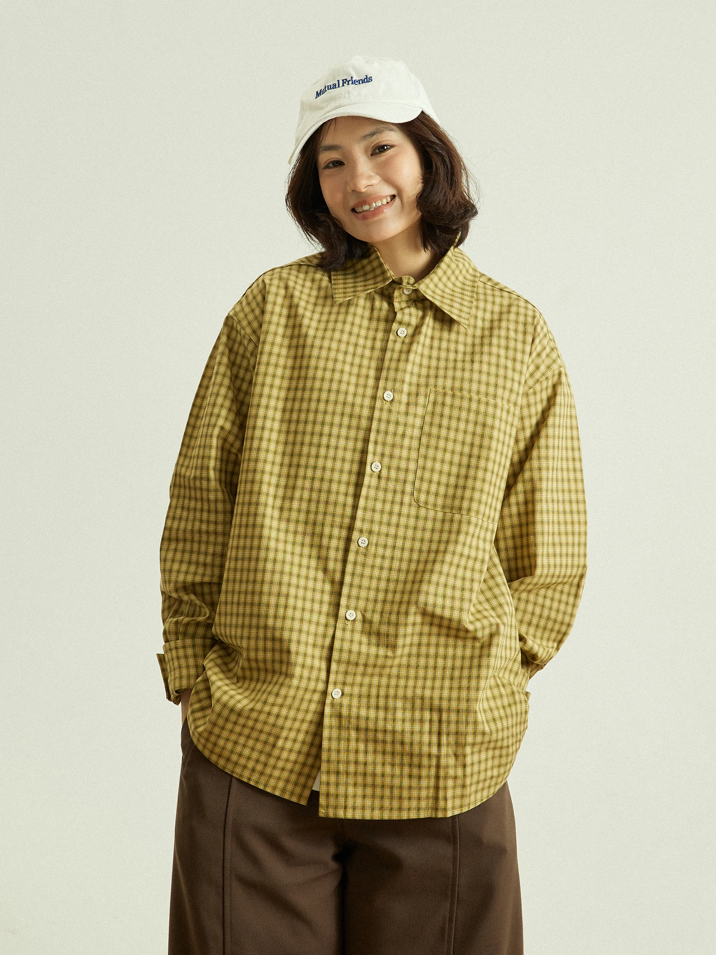 

GoodNorth Retro Color Block Plaid Casual Loose Cotton Shirt Men Women Neutral Style Spring Autumn Comfortable Long Sleeve But...