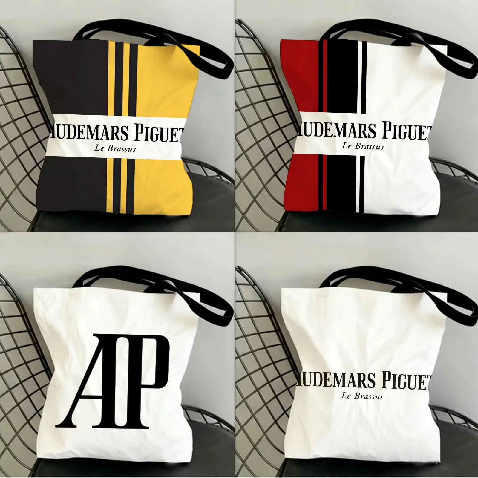 

Watches A-Audemars P-Piguet Storage Bags Canvas Double-Sided Print Fashion Shoulder Tote Shopping Bag Gift Eco Handbags