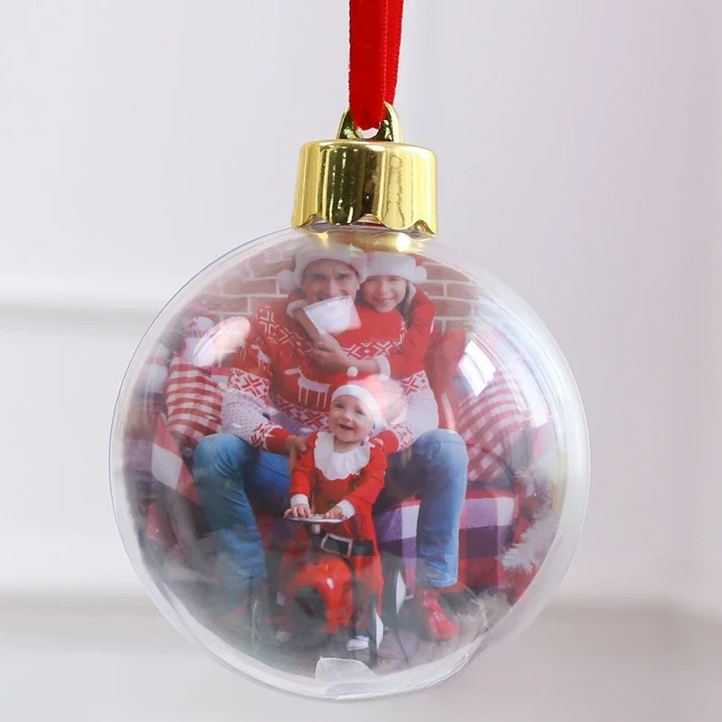 1pc Christmas Photo Insert Ball Transparent Photo Ball Clip Festive Personalize Gift DIY Christmas Tree Pendant Decorations