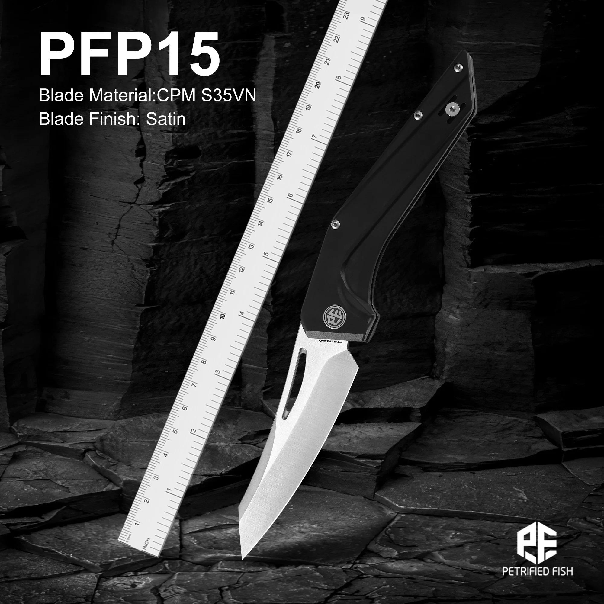 Petrified Fish Frigate PFP15 Ceramic Camping CPM S35VN Steel Hard Anodizing Handle  Kitchen Pocket EDC  Pocket Foldable Tool