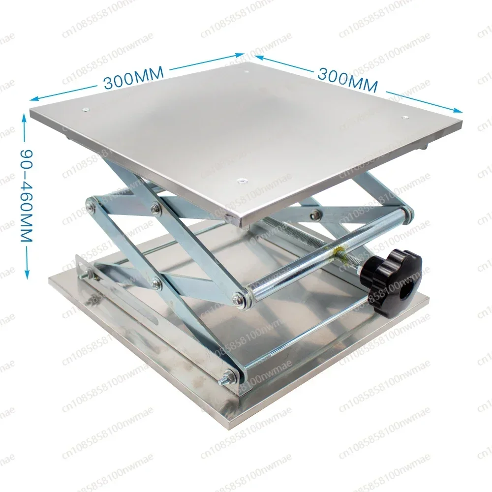 30x30CM Manual 304 Stainless Steel Lifting Table Z-Axis Sliding Table Laboratory 9-46CM Screw Lifting Platform Load 25KG