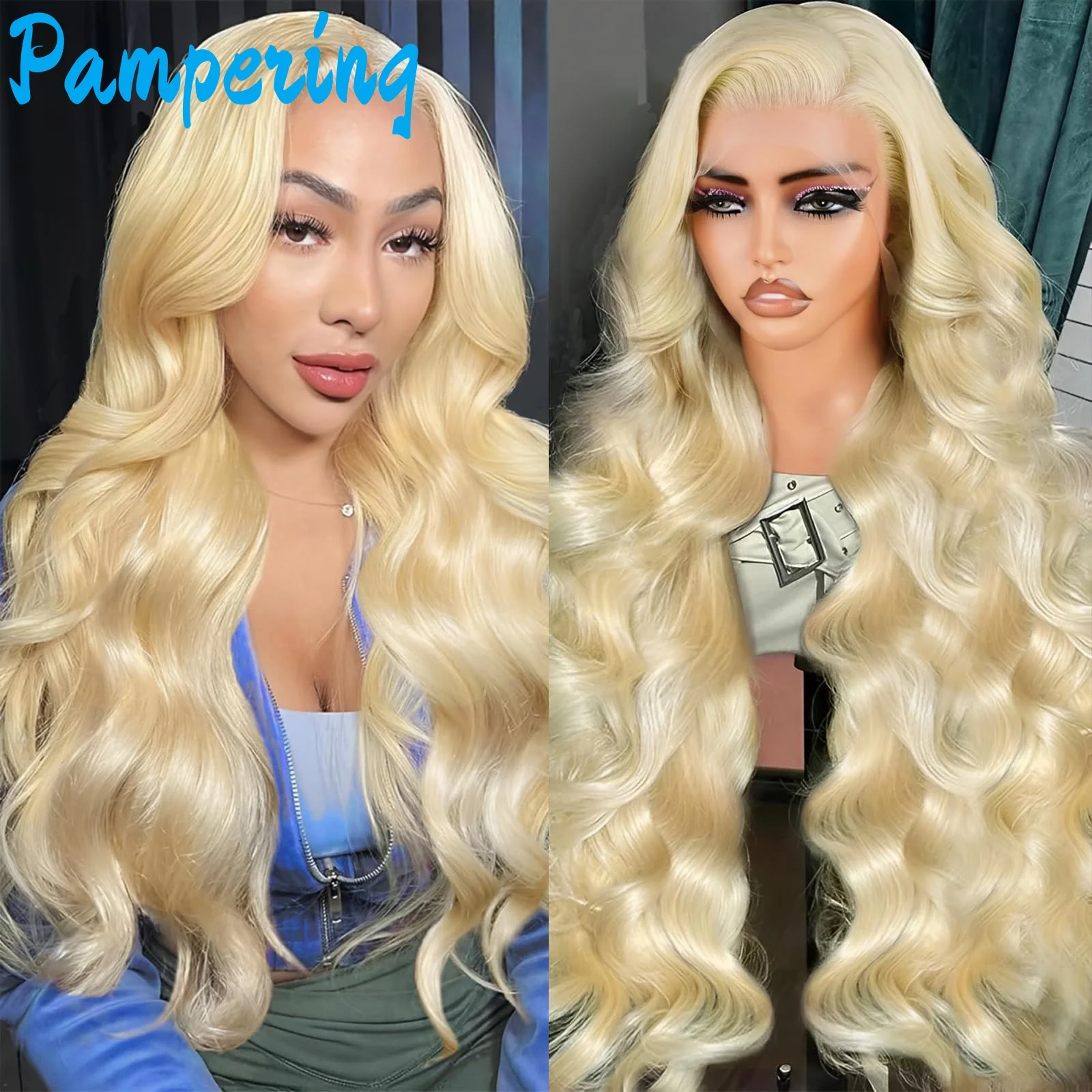 Pampering 613 Honey Blonde Body Wave 250 Density 13x6 HD Lace Front Human Hair Wigs 13x4 HD Lace Frontal Wig dla kobiet