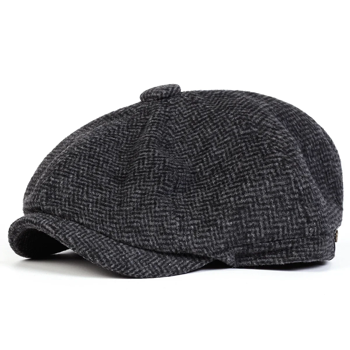 Unisex Casual Newsboy Hat Autumn and Winter Diamond Check Retro Beret Hat Casual Hats Octagonal Cap Hip Hop Berets