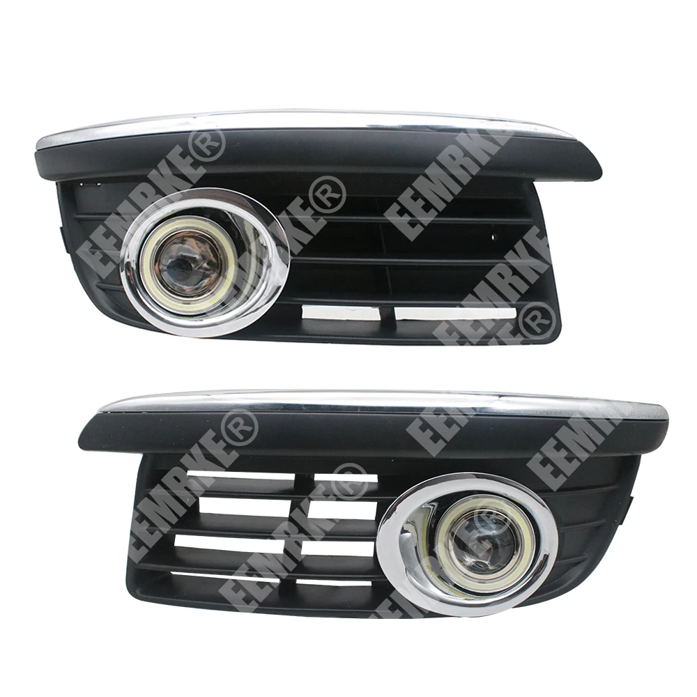 eeMrke Fog Lights for Volkswagen VW Jetta 5A 1K5 2006 2007 2008 2009 LED Angel Eyes DRL Tagfahrlicht Halogen Bulbs H11 55W