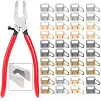 20/40/60PCS Webbing Tail Clip Key Fob Hardware 25mm Keychain Split Ring with Tool  Pliers for Wrist Wristlets Cotton Tail Clip