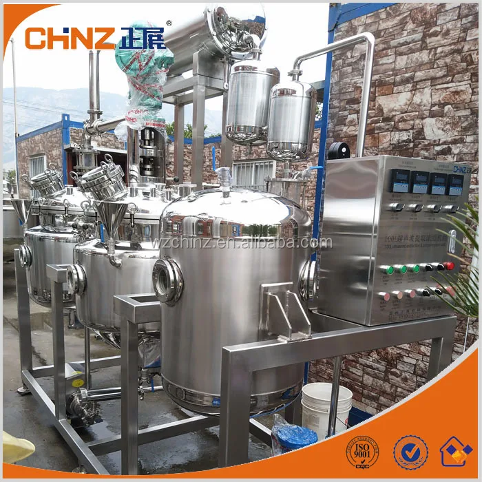 Attrezzatura per macchina per estrazione e concentrazione ad ultrasuoni a base di erbe da 100L 200L 300L