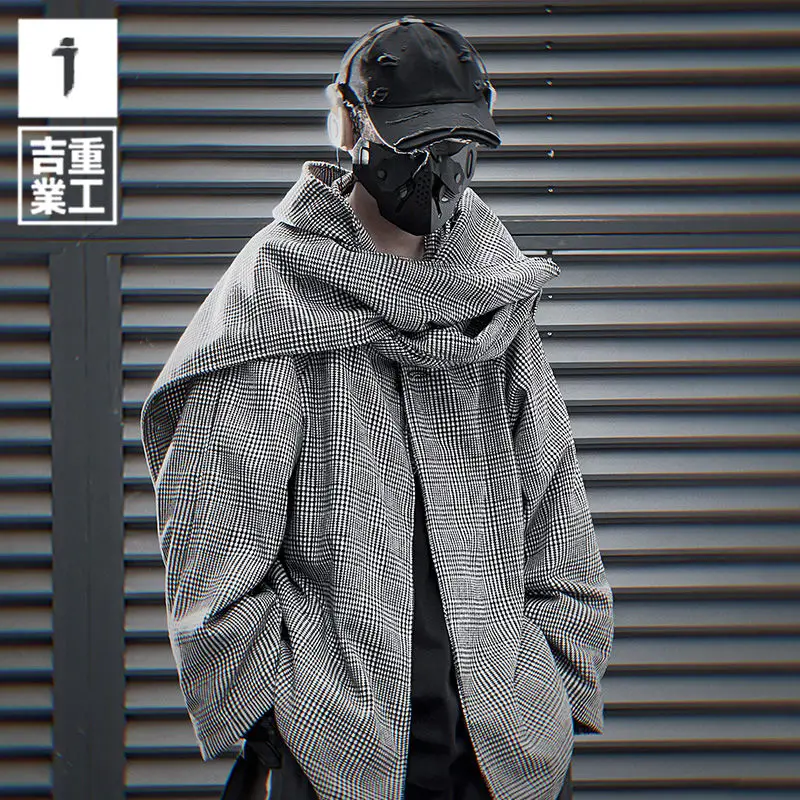 

Trendy Autumn And Winter Shoulder Scarf Tweed Jacket For Men And Women Cotton Clothes