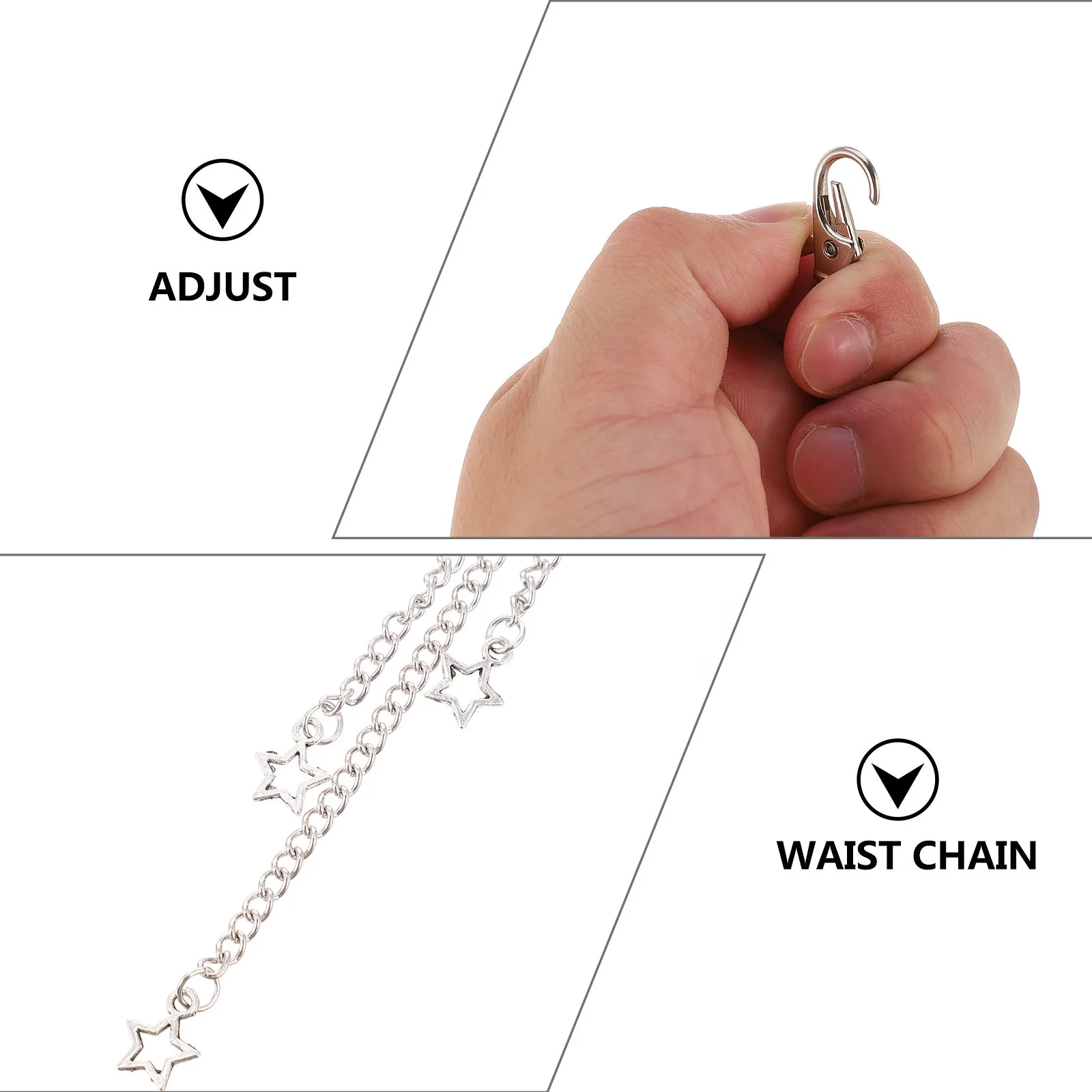 قطعتان من سلسلة الخصر الإبداعية متعددة الطبقات لبنطلون الجينز فاسق للارتداء وضبط تصميم قلادة فريد للرجال #6