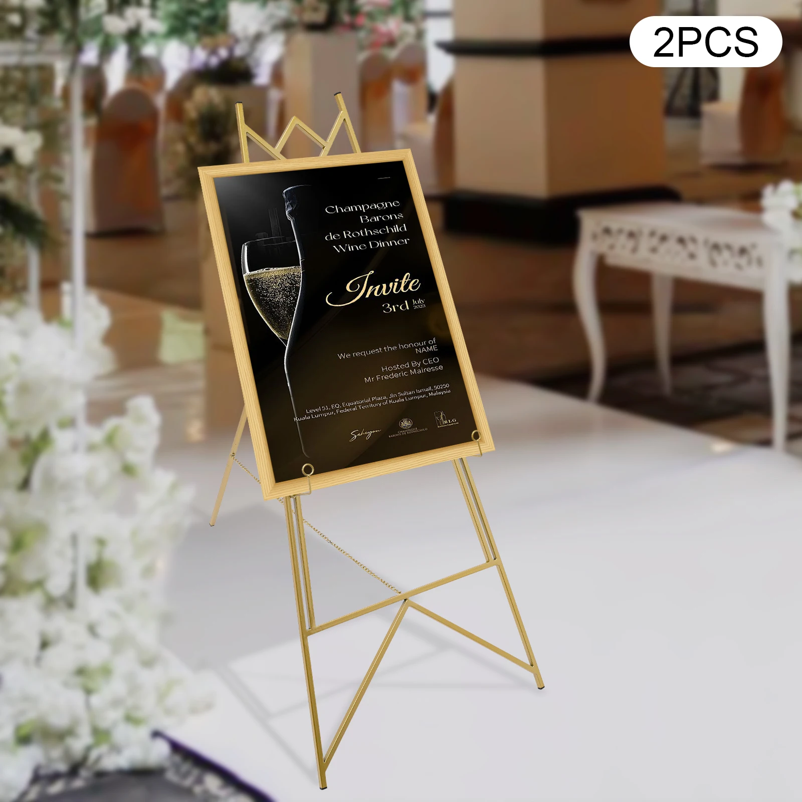 

Регулируемый мольберт для плакатов 35,43*18,9 дюйма, 4 отверстия, золотой мольберт в сборе, штатив для свадеб, торжеств, вечеринок