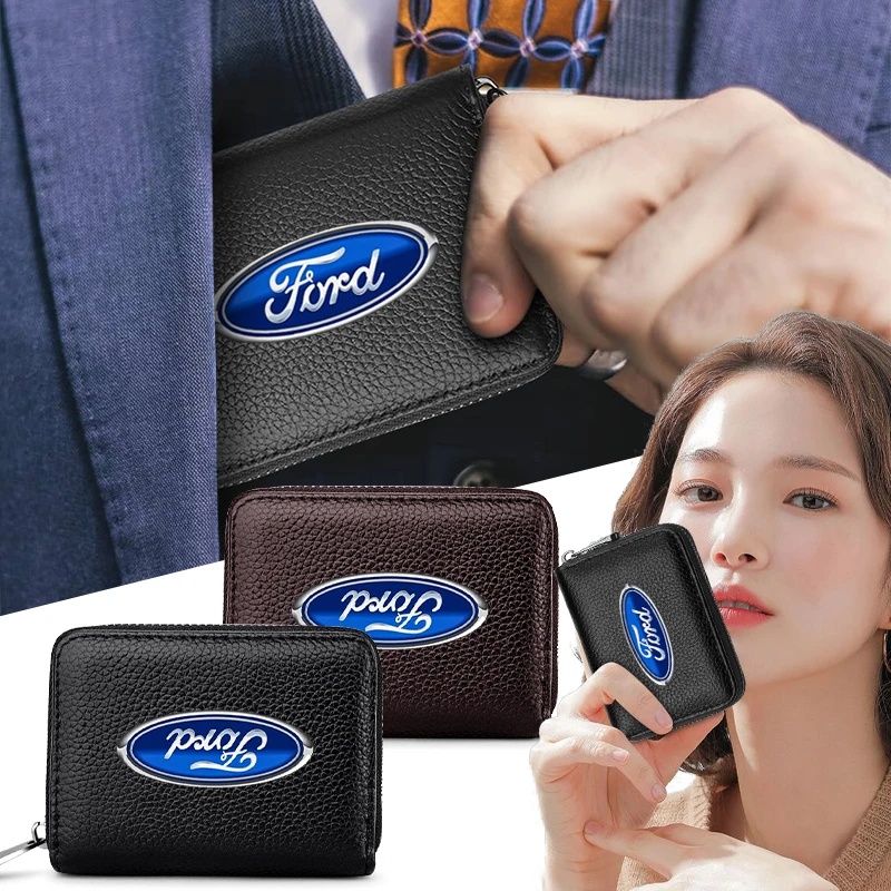 Cards Holders Bus ID Card Holder Cover Driver's Pouch Wallets Bag For Ford ST FOCUS 2 3 Mondeo Fiesta Kuga MK2 MK3 MK4 Ecosport