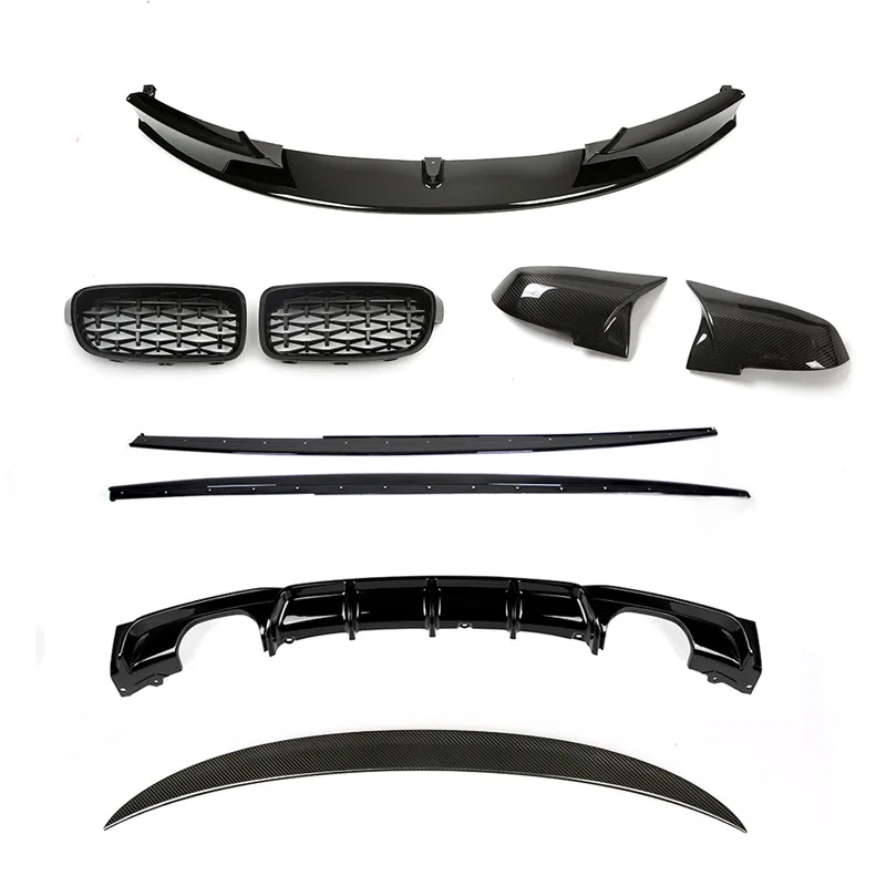 

Suitable for BMW 3 Series modified front lip and rear lip F30F35 carbon fiber front shovel four out of the middle net MP320li la