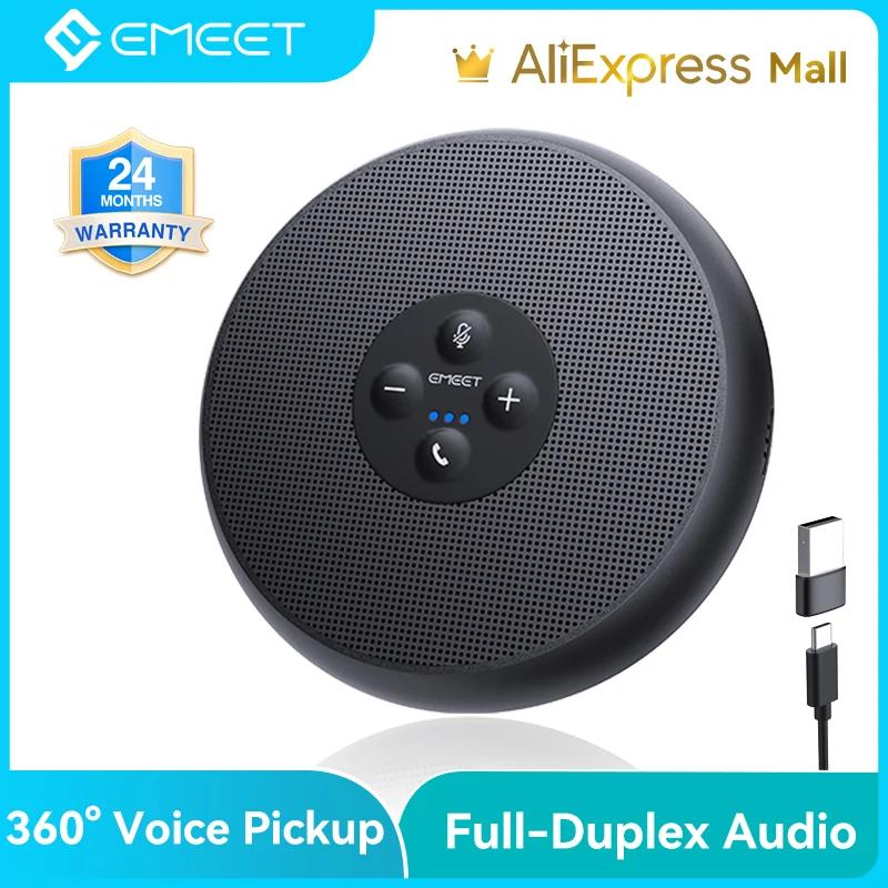 USB Speakerphone M1A 360° Voice Pickup EMEET USB Speaker and Microphone for Computer/PC Zoom