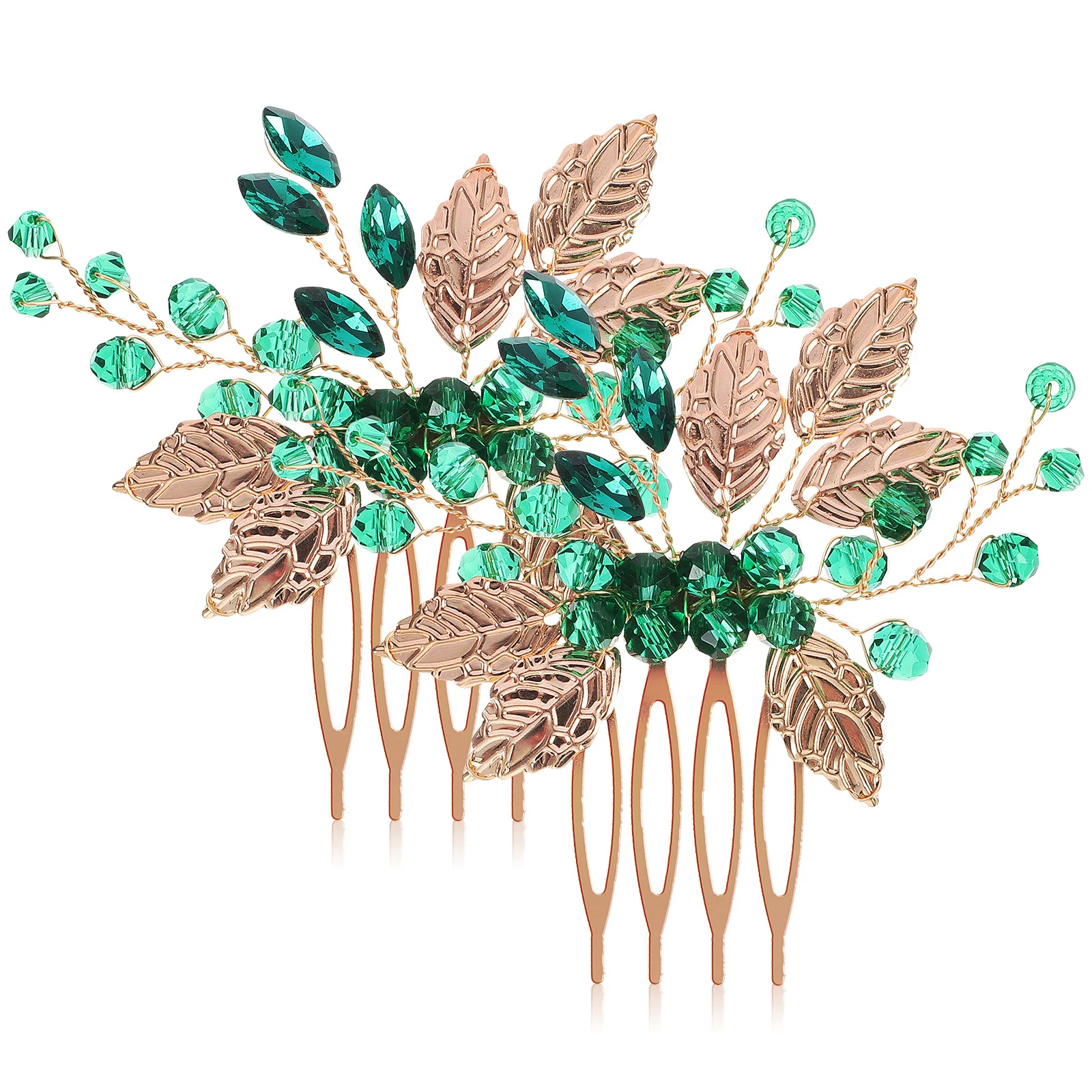 

2 шт., расческа для волос из сплава, блестящие стразы, лист виноградной лозы, декоративные аксессуары для волос для свадебной вечеринки для женщин и девочек