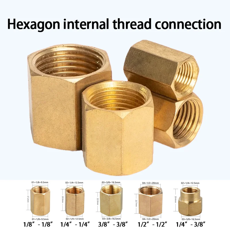 

10 pcs High Quality Copper1/8" 1/4" 3/8" 1/2"Hexagonal Through-Core Inner wire Directly Connected To The Pneumatic Connector