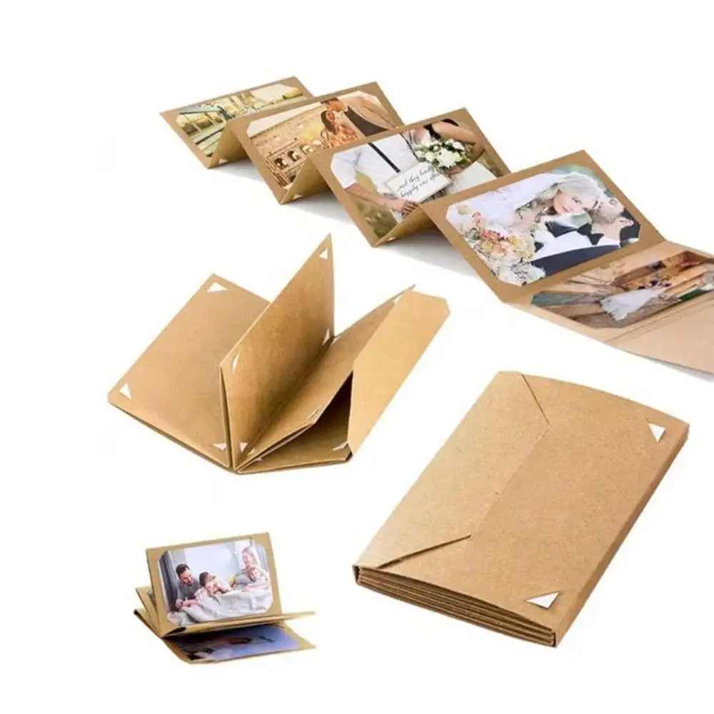 Creative Accordion Folding Photo Album DIY Insert Postcard Storage Book 6inch Handmade Photocard Book