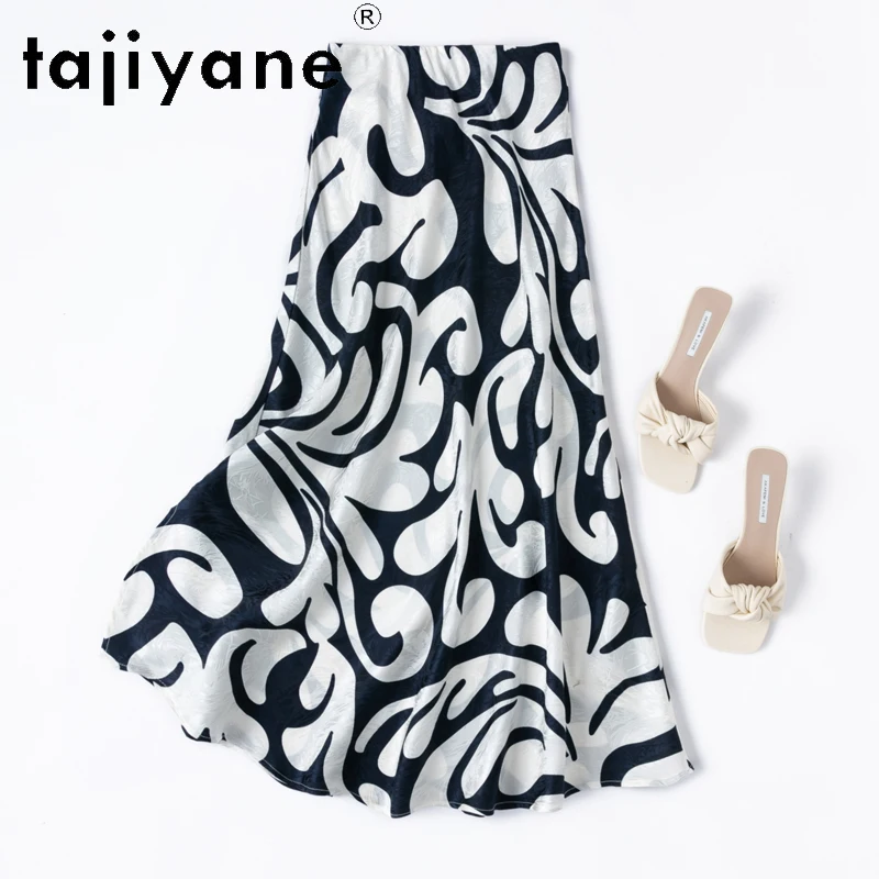 

TAJIYANE 93% Real Mulberry Silk Skirt Summer Elegant Long Skirts 19 Mommes Butt Wrapped Fishtail Skirt Woman Clothing 2025 Юбка