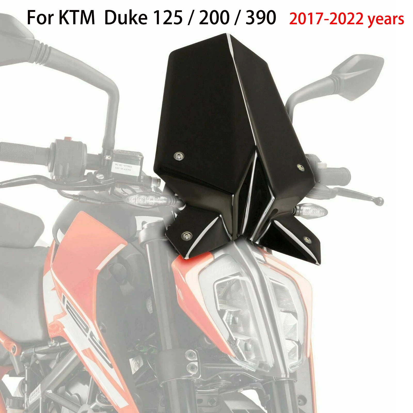 

For KTM DUKE 125 / 200 / 390 2017-2022 years Motorcycle Modification Accessories Front Windshield Windshield Wind Guide Plate