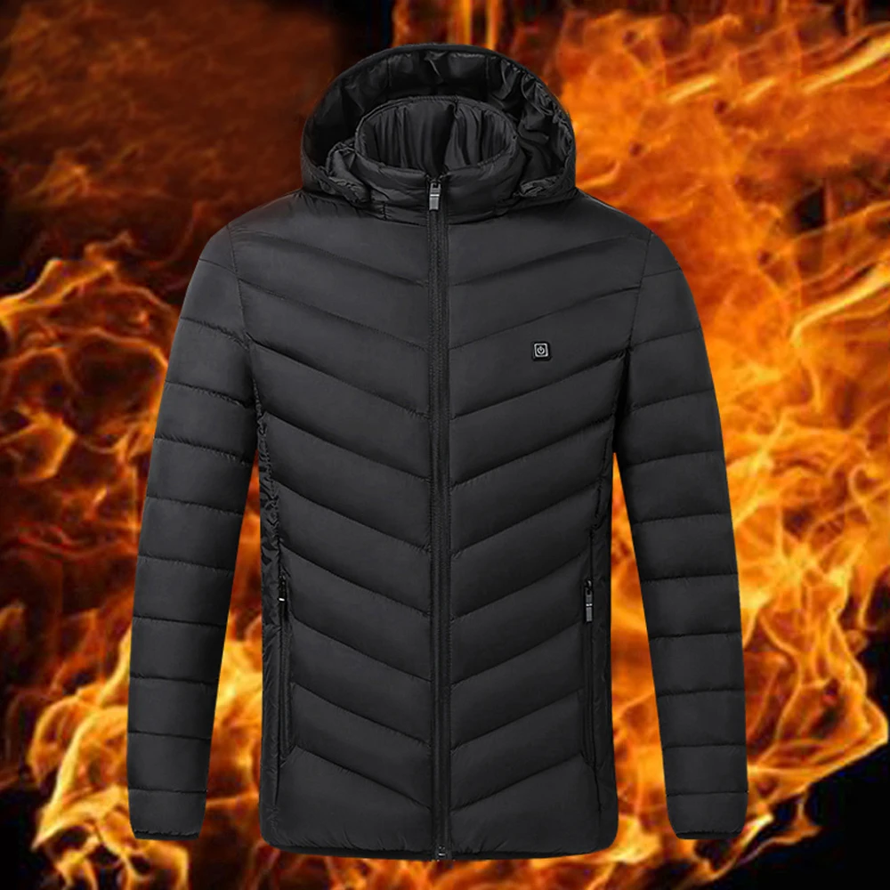 

3 Heated Jackets Men Women Winter Cold Weather Electric Heating Coat Washable 2 Heating Zones Coat for Outdoor Camping Cycling