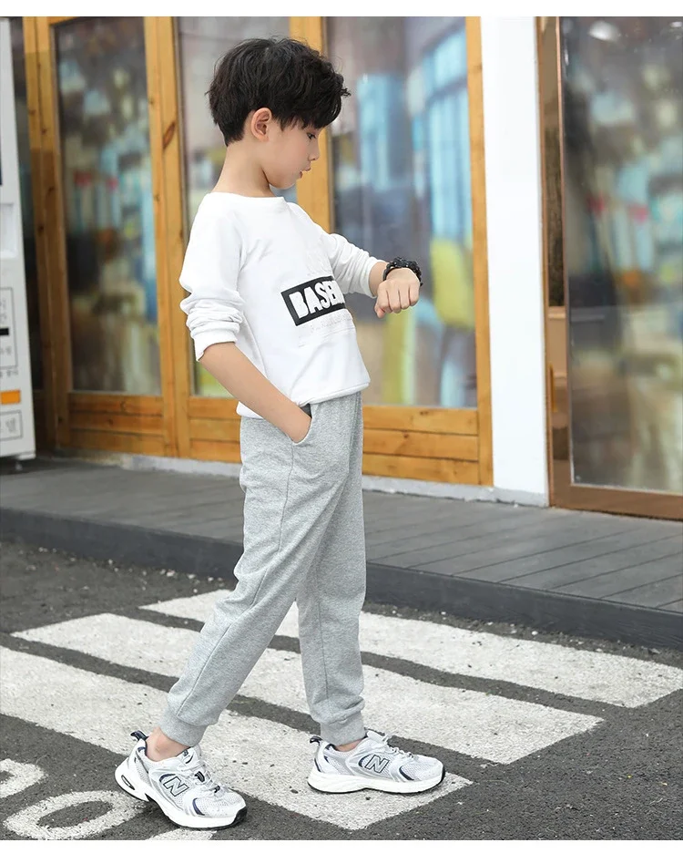 Herbst Winter Kinder Teenager Jungen Casual Sport Hosen Fleece Hosen Jogger Hose für Kinder Lose Sweatpant Warme Jungen Kleidung – Detail 5