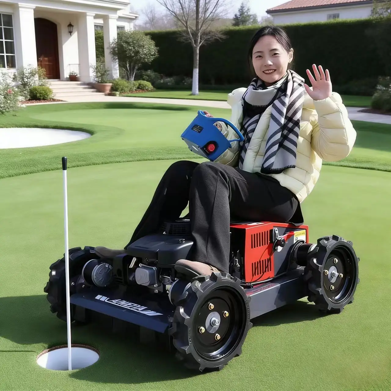 

Customized Professional-grade all-terrain remote-controlled high-power four-stroke cordless self-propelled lawn mower garden