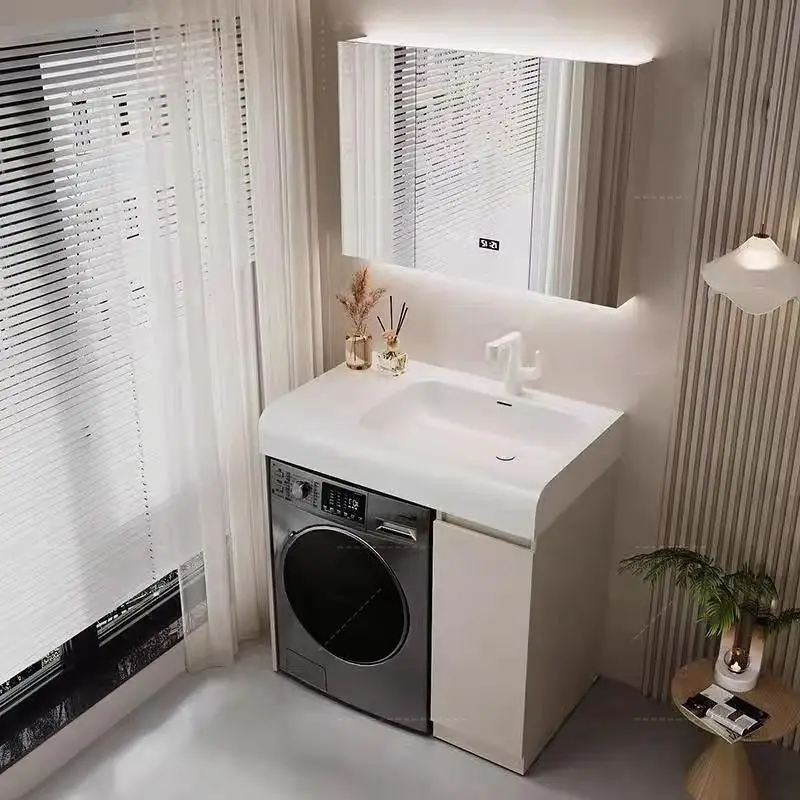 Small apartment drum washing machine, integrated wardrobe, large storage, bathroom cabinet, bathroom, balcony