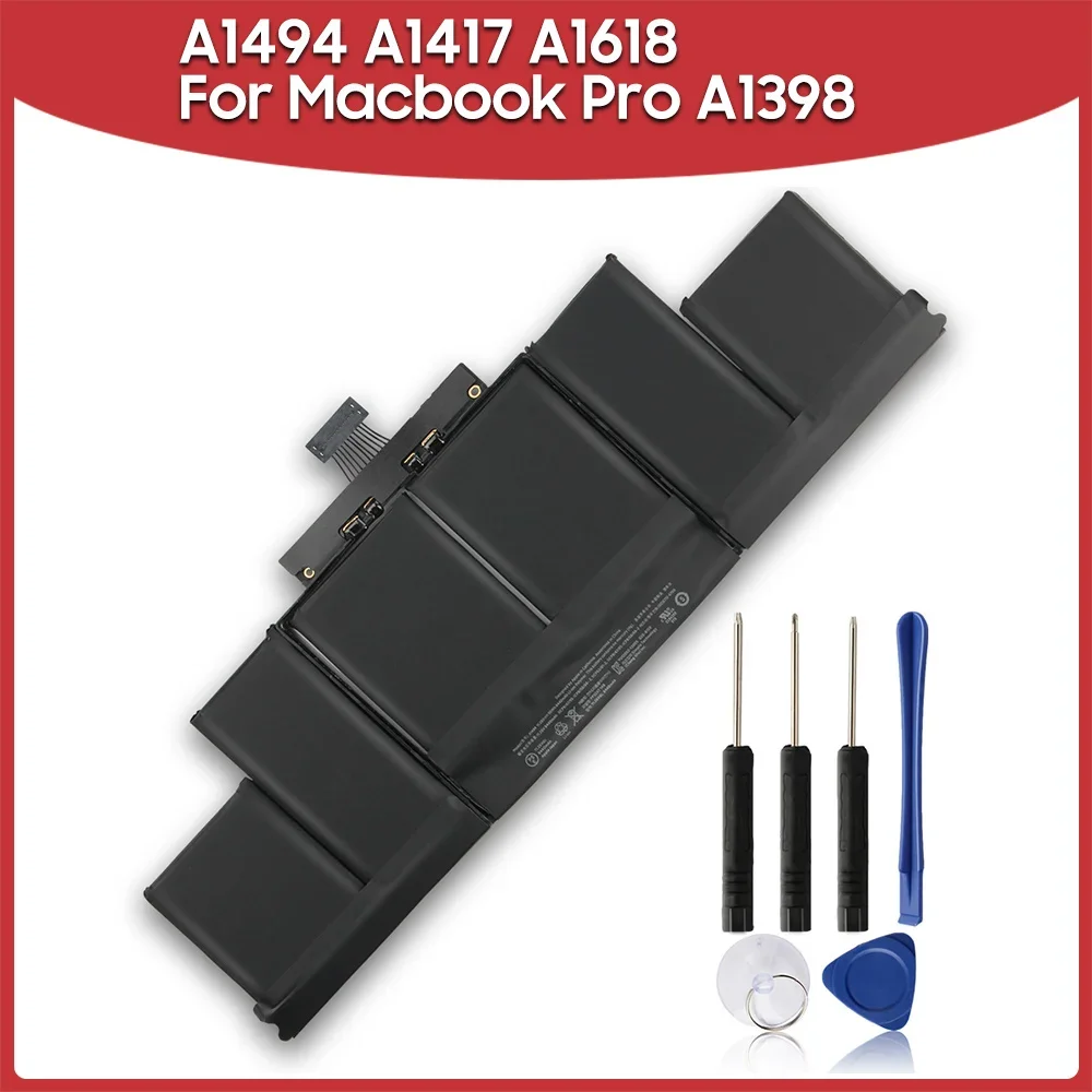 Replacement Battery A1494 A1417 A1618 For Macbook Pro A1398 MC975 MC976 MacPro Rechargeable Batteries deep cycle 24v 300ah solar lifepo4 ups blue tooth pv battery lithium ion batteries