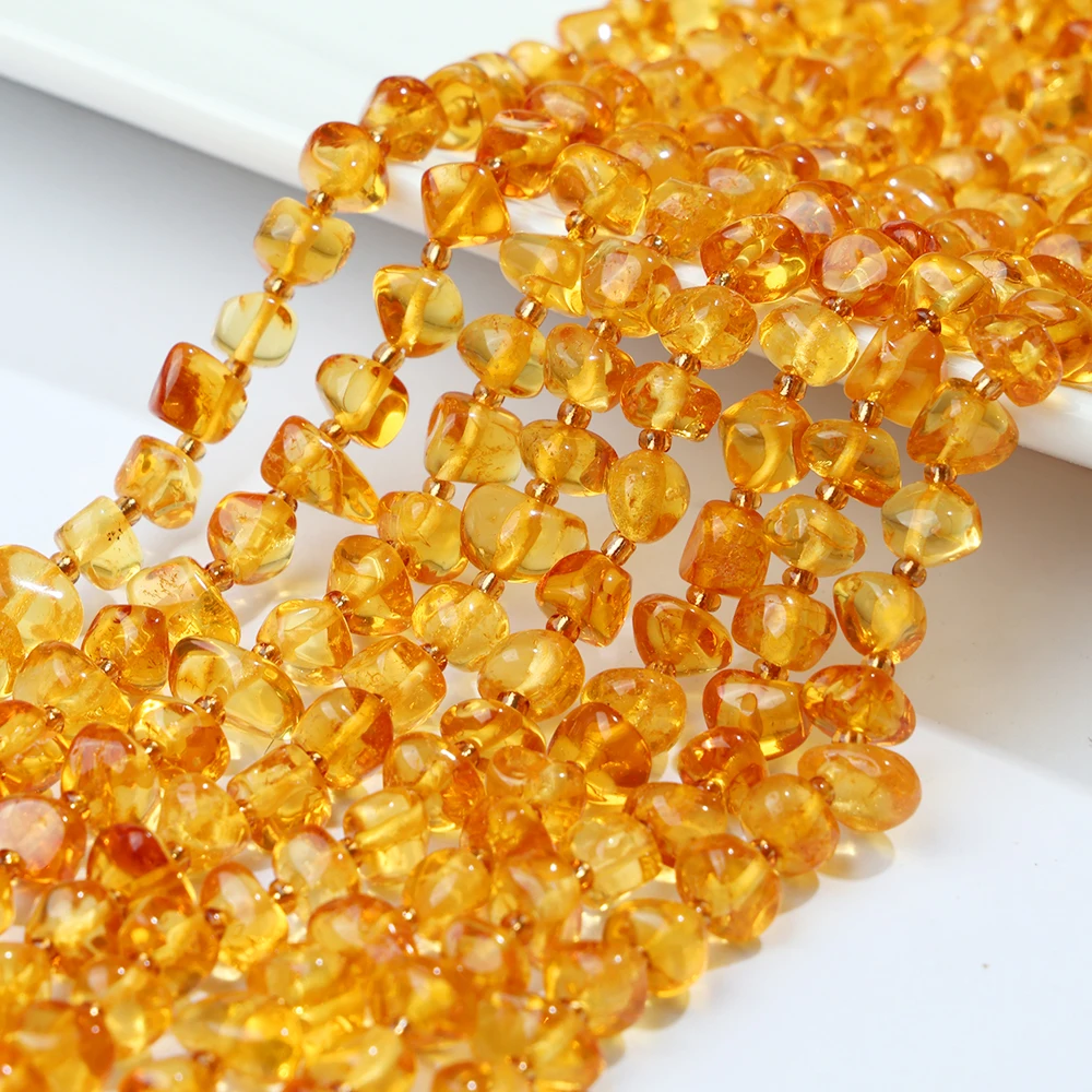 

A++ Natural Baltic Sea Golden Amber 6mm Loose Gemstone Beads for Jewelry Making Bracelet Wholesale Stone Beads DIY Accessories