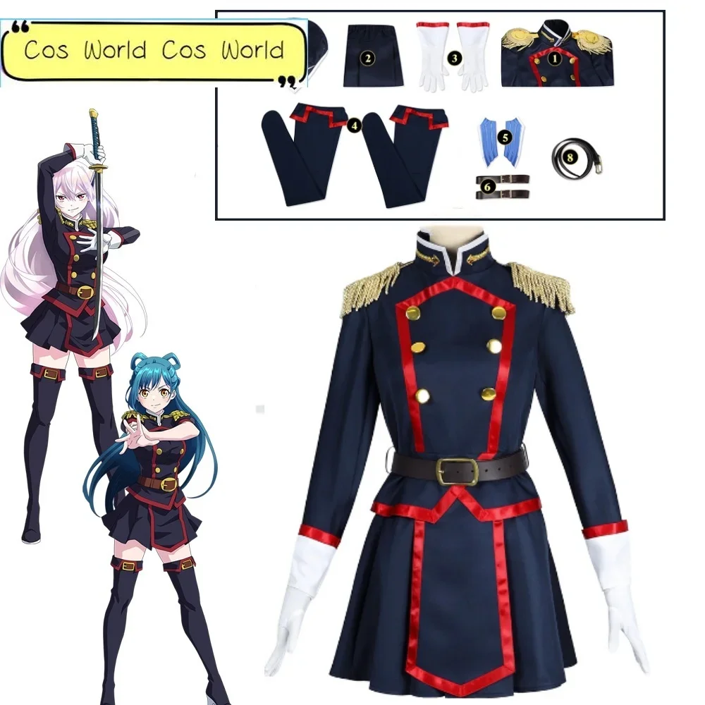 New Chained Soldier Uzen Kyoka Cosplay Anime Uzen Kyouka Cosplay Costume Halloween Uniform Dress Anti-Demon Corps 7th Unit Chief