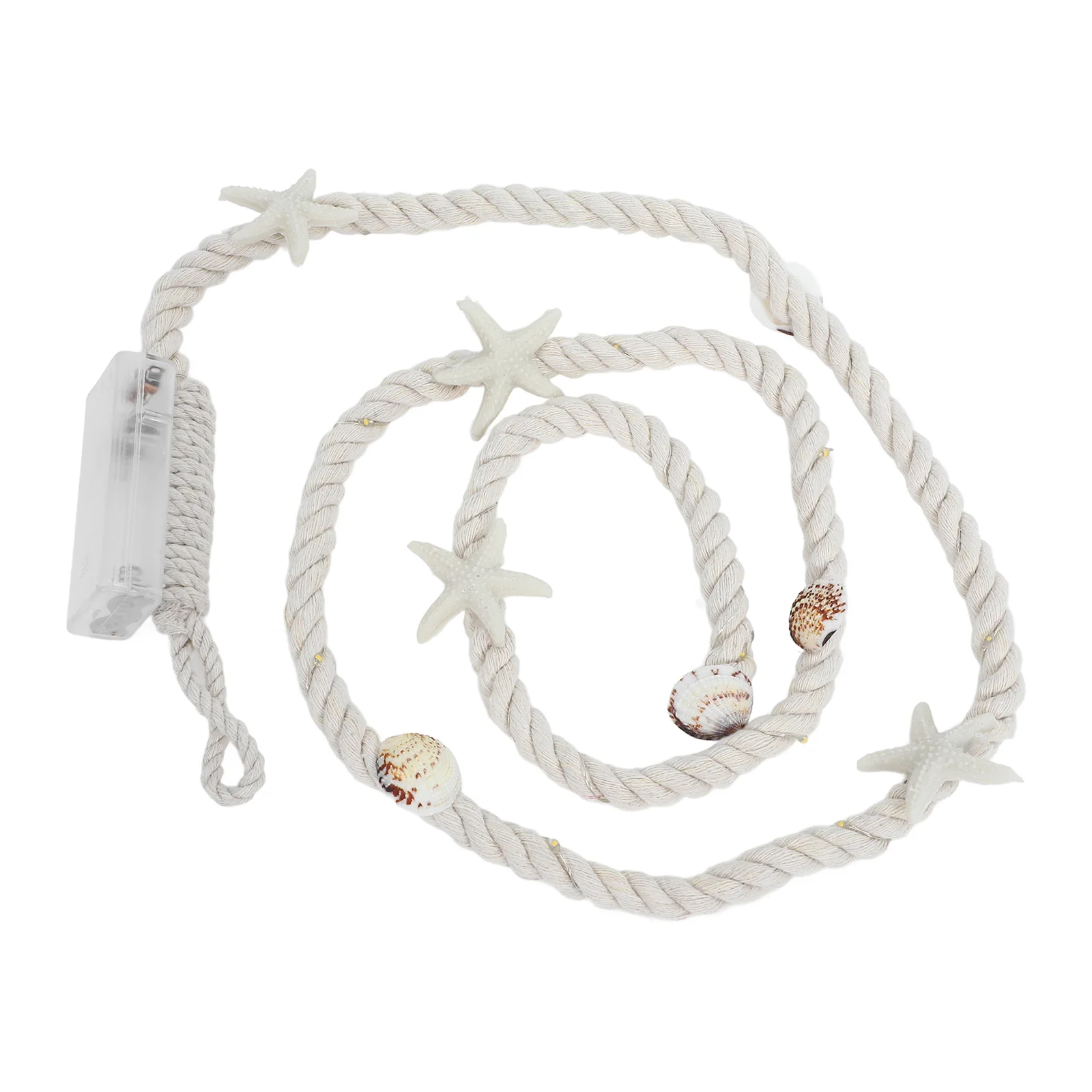 

Ocean Style Shell Star String Lights Jute Rope Warm LED Decorative Party Favor Indoor Outdoor Holiday Nautical Theme
