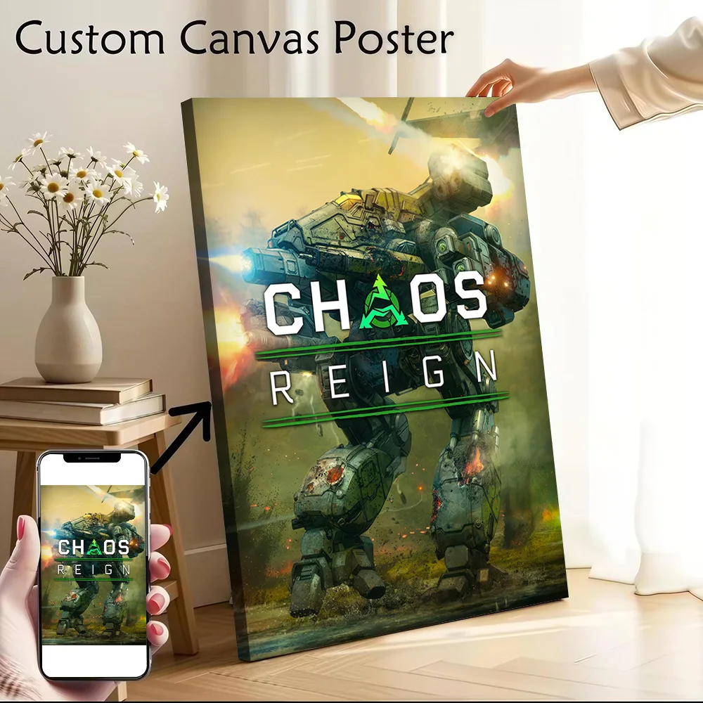 Chaos Reign Mech Battle Poster Canvas Wall Art Personalized Print Modern Painting Perfect Gift for Home Decor Living Room Mural