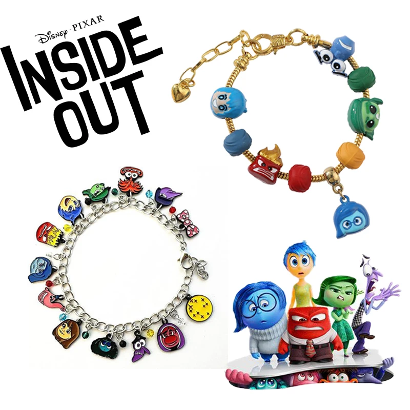 

Disney Inside Out 2 Movie Bracelet Cartoon Animation Cute Mood Surrounding Alloy Drop Oil Pendant Bracelet Childs Holiday Gifts