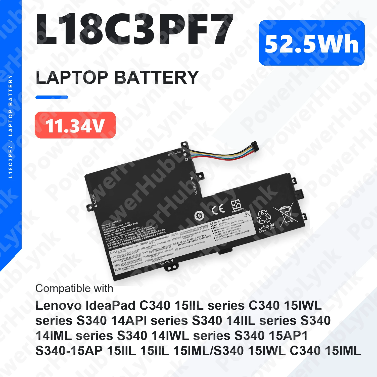 L18C3PF7 11.34V 52.5Wh Laptop Battery For Lenovo IdeaPad S340-14IML S340-15API S340-15IWL C340 Flex L18M3PF7