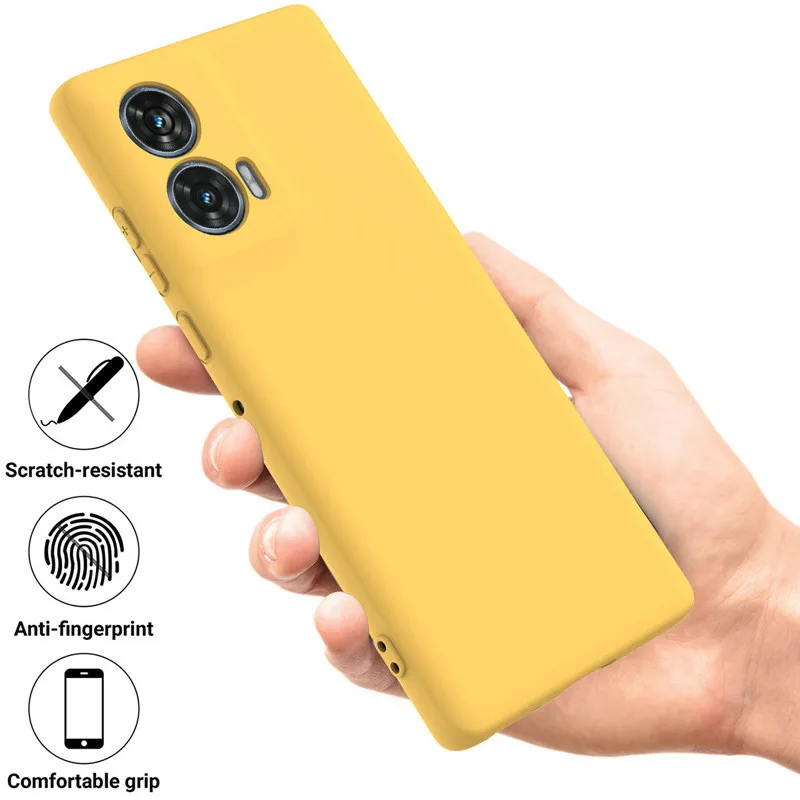 

For Motorola MOTO Edge 50 fusión funda ELVEV Good Quality Cute Liquid Silicone Protective Phone Cover with A Velvet Layer inside