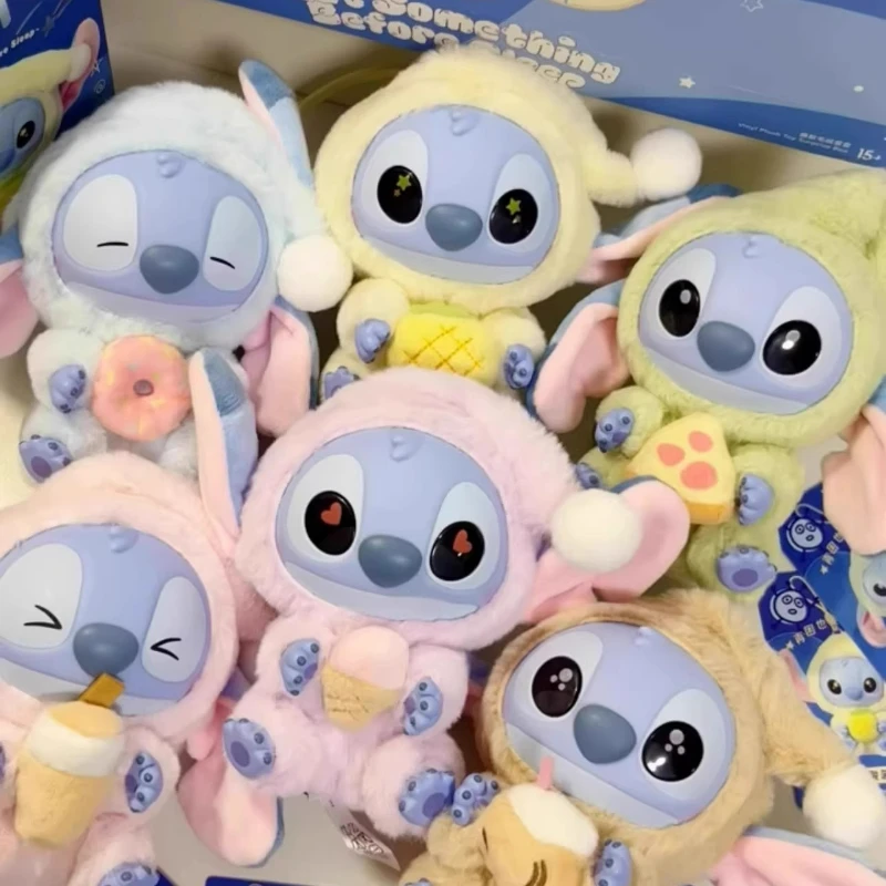 2025 High Quality Stitch Eat Something Before Sleep Series Plush Blind Box Vinyl Toys Cute Doll Mystery Box Bag Birthday Gifts