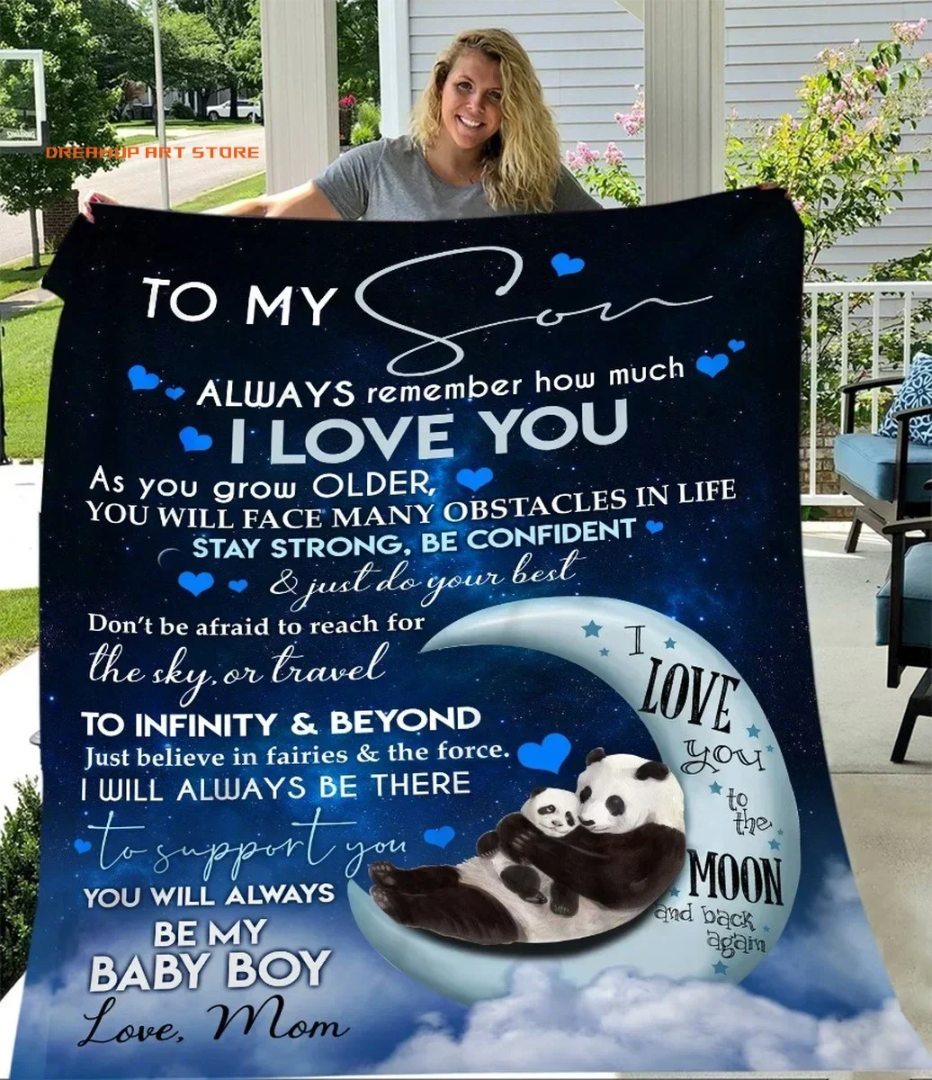 2026 To My Son Letter Printed Blanket Ultra-Soft Micro Fleece Throw Blankets From Mom Dad Gifts For Son Fuzzy Soft Blanket Queen