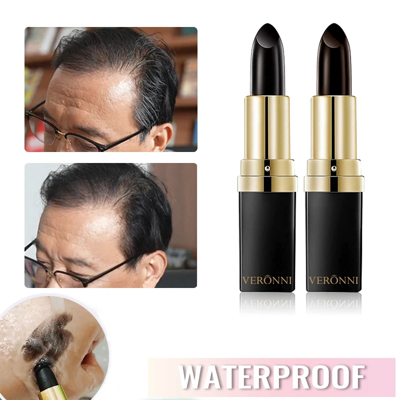 Durable Fast Hair Dye Pen Waterproof Temporary Hairline Concealer Stick Strong Covering Beard Hair root Color Touch-Up Dye Stick