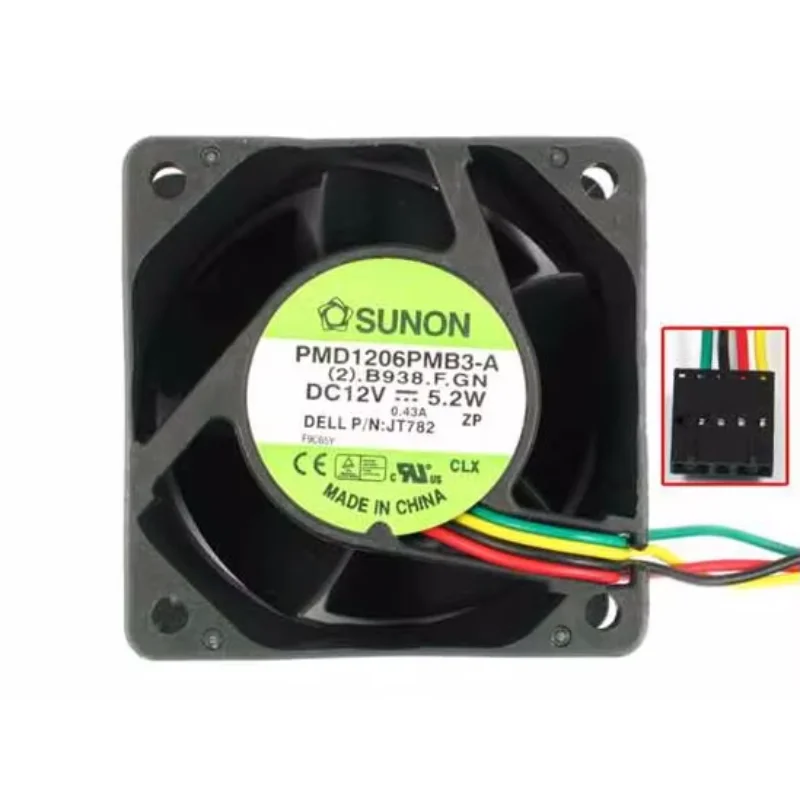 SUNON PMD1206PMB3-A (2).B938.F.GN DC 12V 5.2W 60x60x38mm 4-Wire Server Cooling Fan