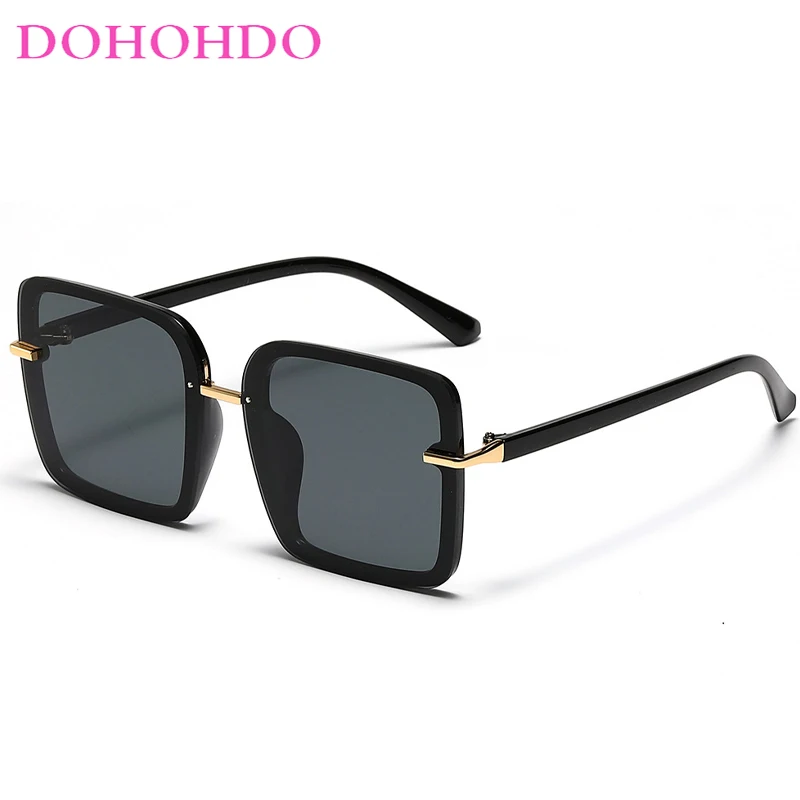 DOHOHDO Retro Oversized Square Men Sunglasses 2024 New Luxury Brand Women Vintage Big Frame Sun Glasses Lunette De Soleil Femme