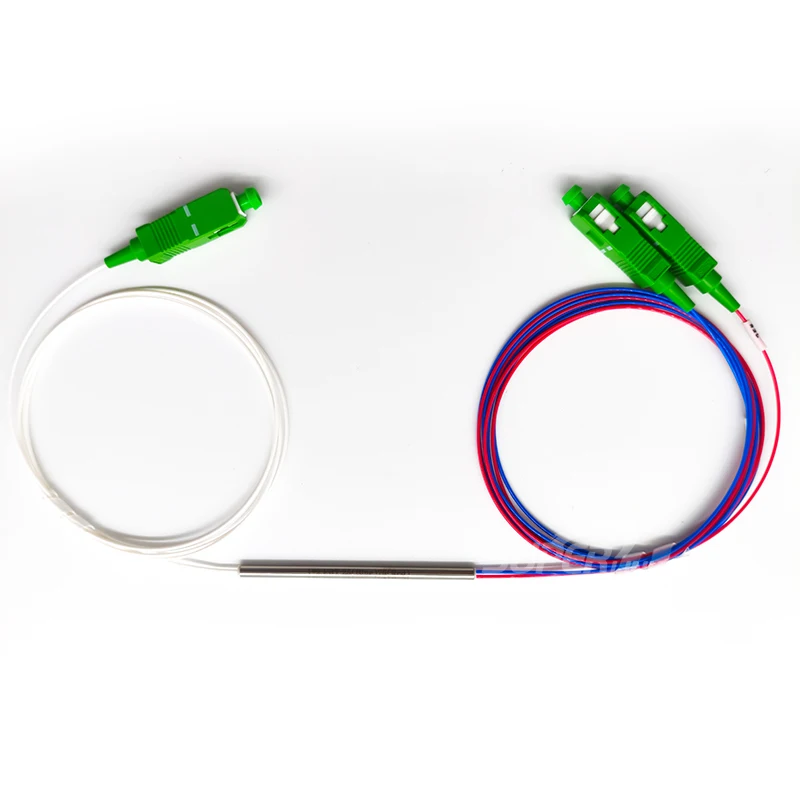 10pcs10/90 20/80 30/70 40/60 50/50 SC Apc FBT Splitter 1x2 0.9mm Unbalanced Coupler Fiber Optic FBT Splitter with connectors