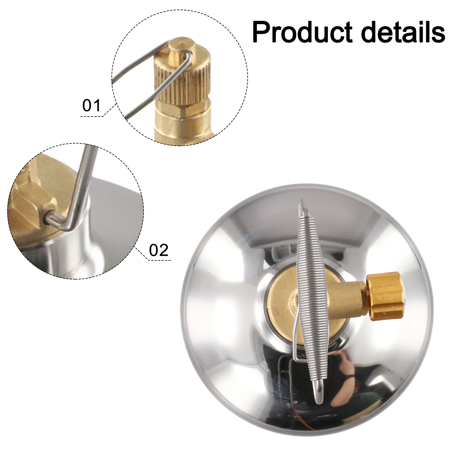 

304 Stainless Steel Camping Gas Tank Various Sizes Available Double Valve Switch Reusable Design Portable Gas Tank For Camping