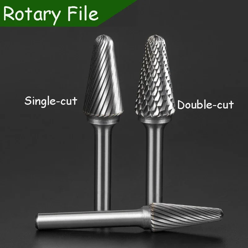 

Rotary File Carbide L Taper Dome 6~16mm Alloy Grinding Bit Milling Cutter 6mm Shank Tungsten Steel Grinding Bit