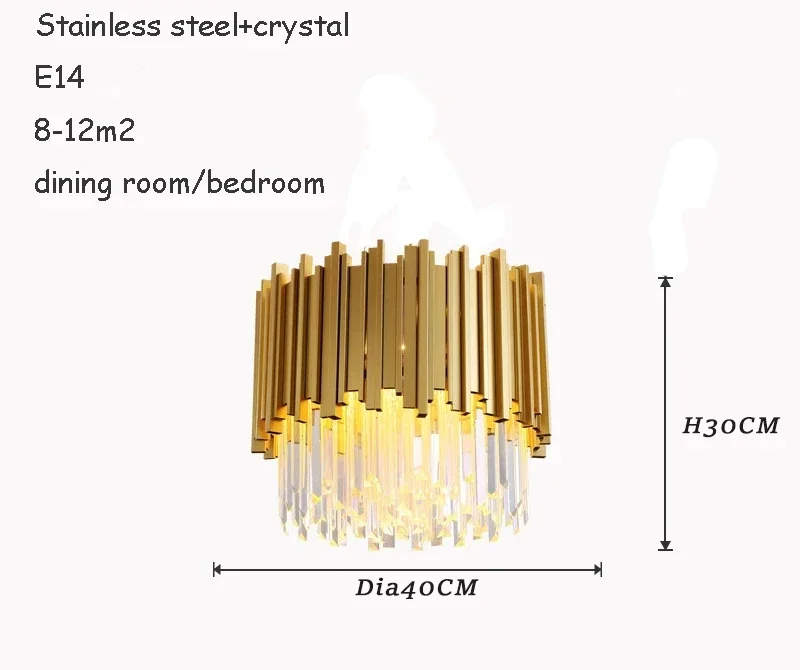Luxe kristallen kroonluchter moderne LED-plafondkroonluchter licht voor woonkamer eetkamer slaapkamer binnen rondheid gouden plafondlamp