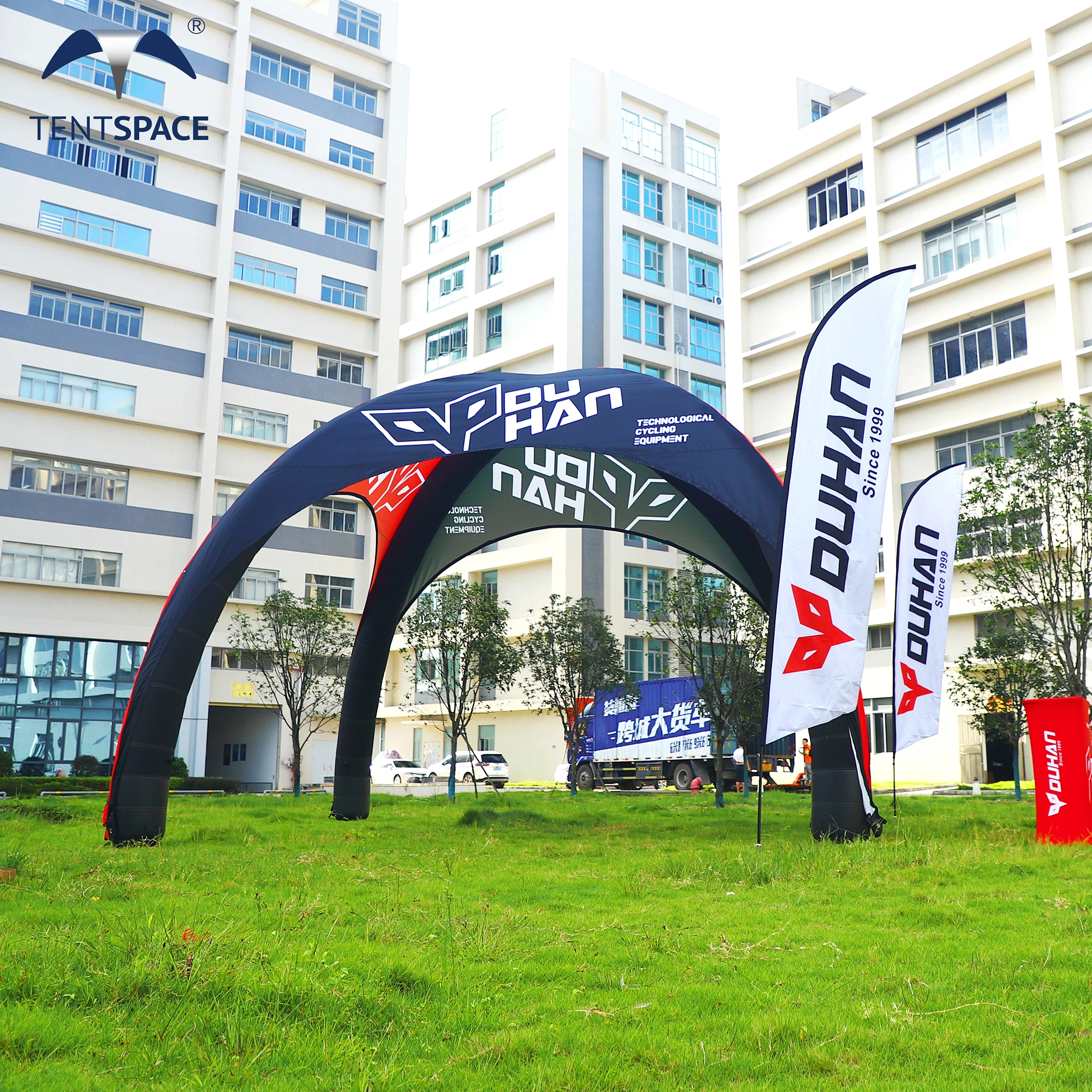High Performance Personalized Branding Inflatable Event Tent Sports Air Dome Outdoor Motor Car Show Spider Air Tent With Signs