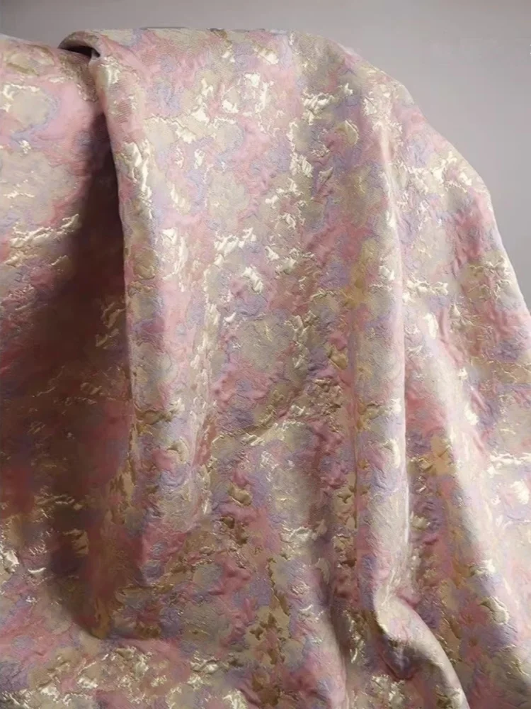 Fragrant gold oil jacquard fabric, three-dimensional texture dress, cardigan