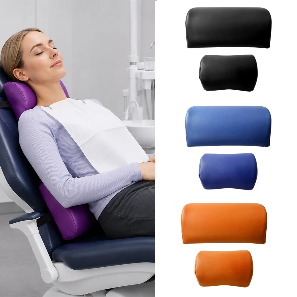 Dental Chair Waist Pillow Neck Pillow Leather Memory Cotton Headrest Lumbar Support Cushion for Dentist Patient Treatment Chair
