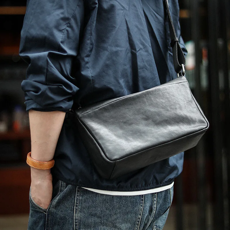 Новая сумка через плечо, мужская сумка из натуральной кожи, мужская сумка через плечо, мужская повседневная трендовая индивидуальная поясная сумка, почтовая сумка