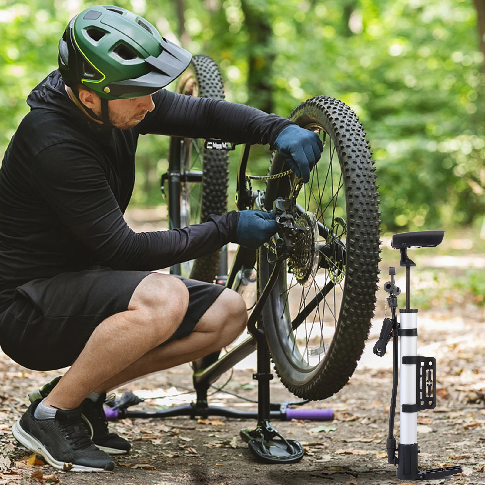 

Portable Mini Aluminum Alloy Bike Pump High Pressure Tire Inflator Cycling Accessories Bike Pump Mini Inflator