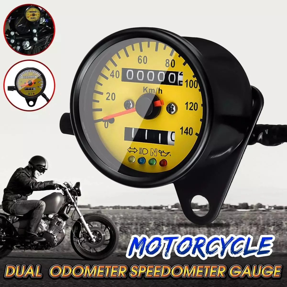 

Applicable to Xinyuan 400 Ranger/Tianjun/CG125 retro motorcycle double meter mileage meter 140km/h