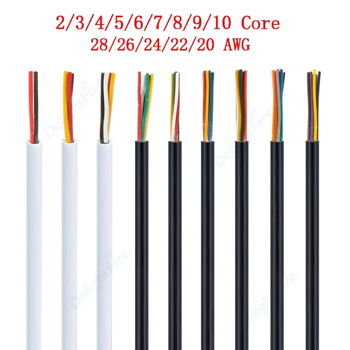 5-50m LED Strip Extension Cable Flexible Multi 2 3 4 5 6 7 8 9 10 Core Insulate Audio Electrical Wire For Speaker LED Lights Bar